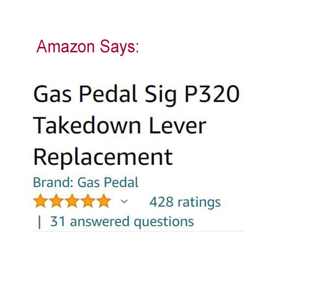 Gas Pedal® CG for Sig P320 X5,X10,M17, M18, AXG, P250,