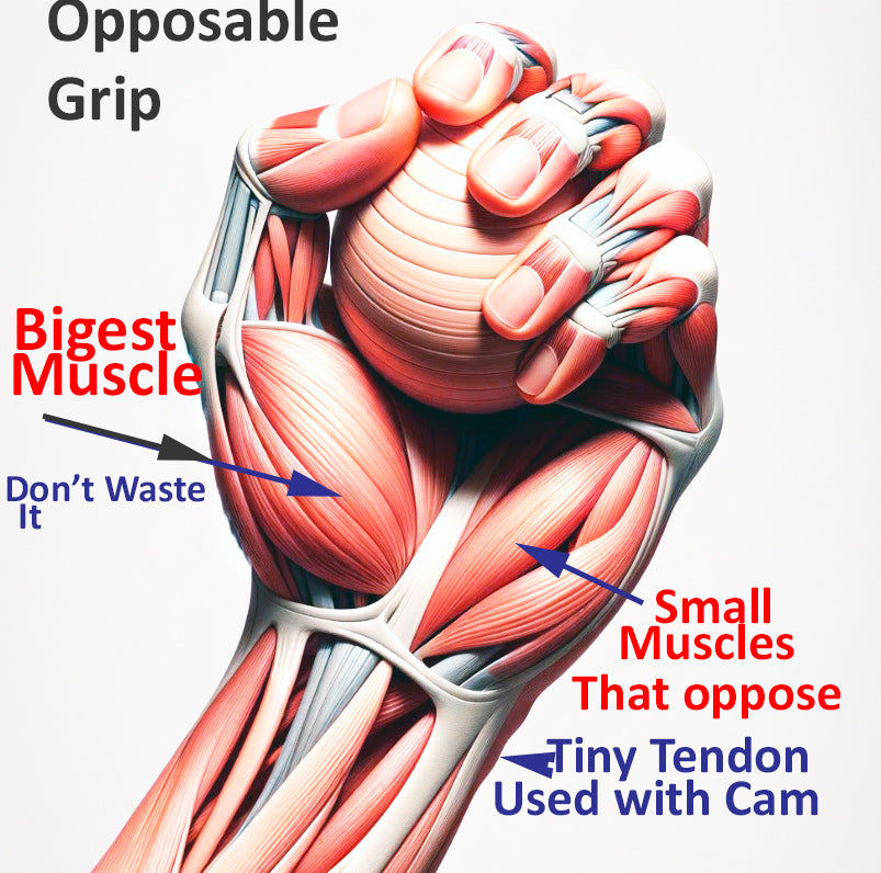 Biggest Hand muscle for opposable grip. Image from Dall-E modified.