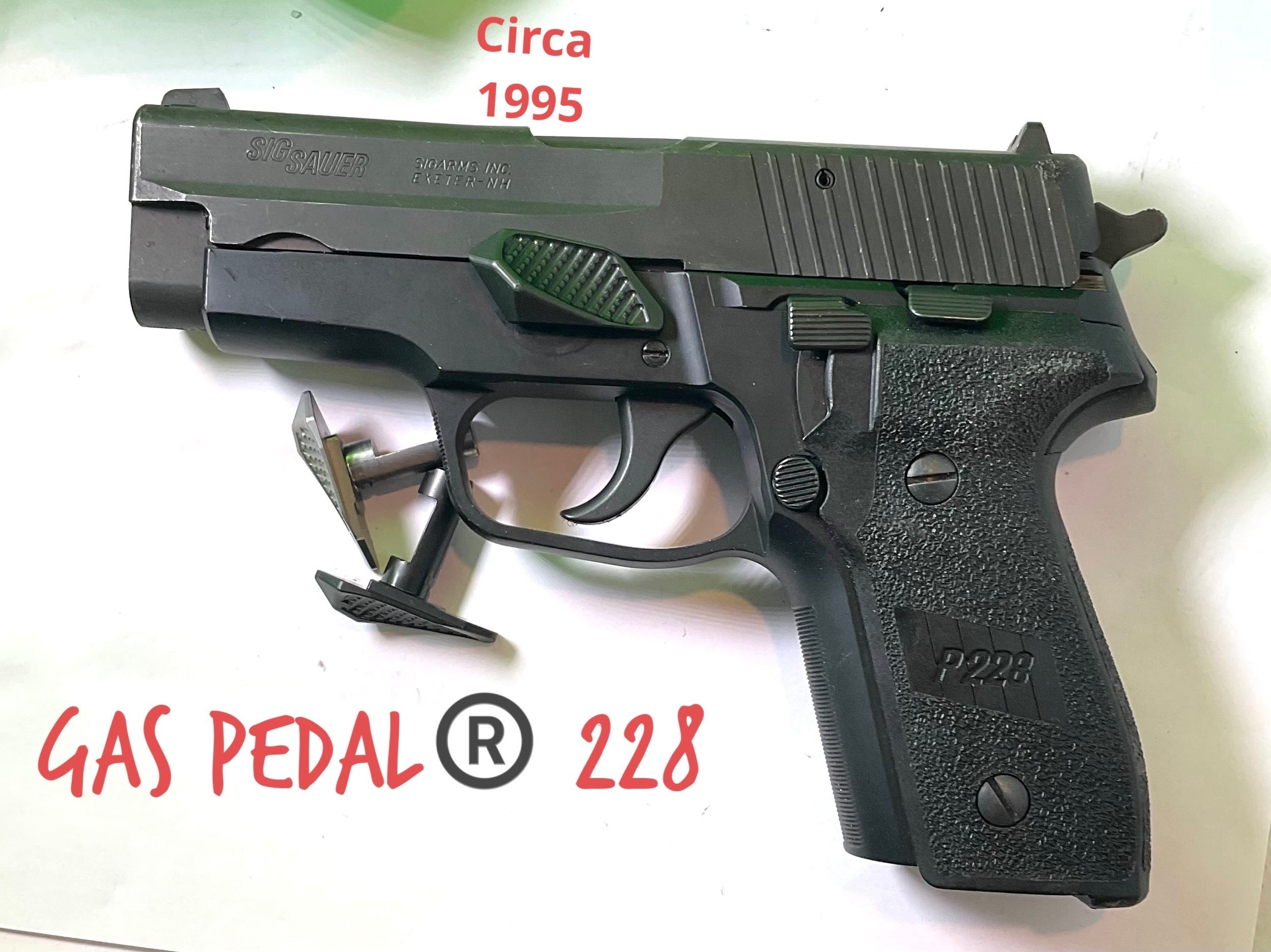Gas Pedal ® assist mounted on Sig Sauer 228, Legacy from 1995