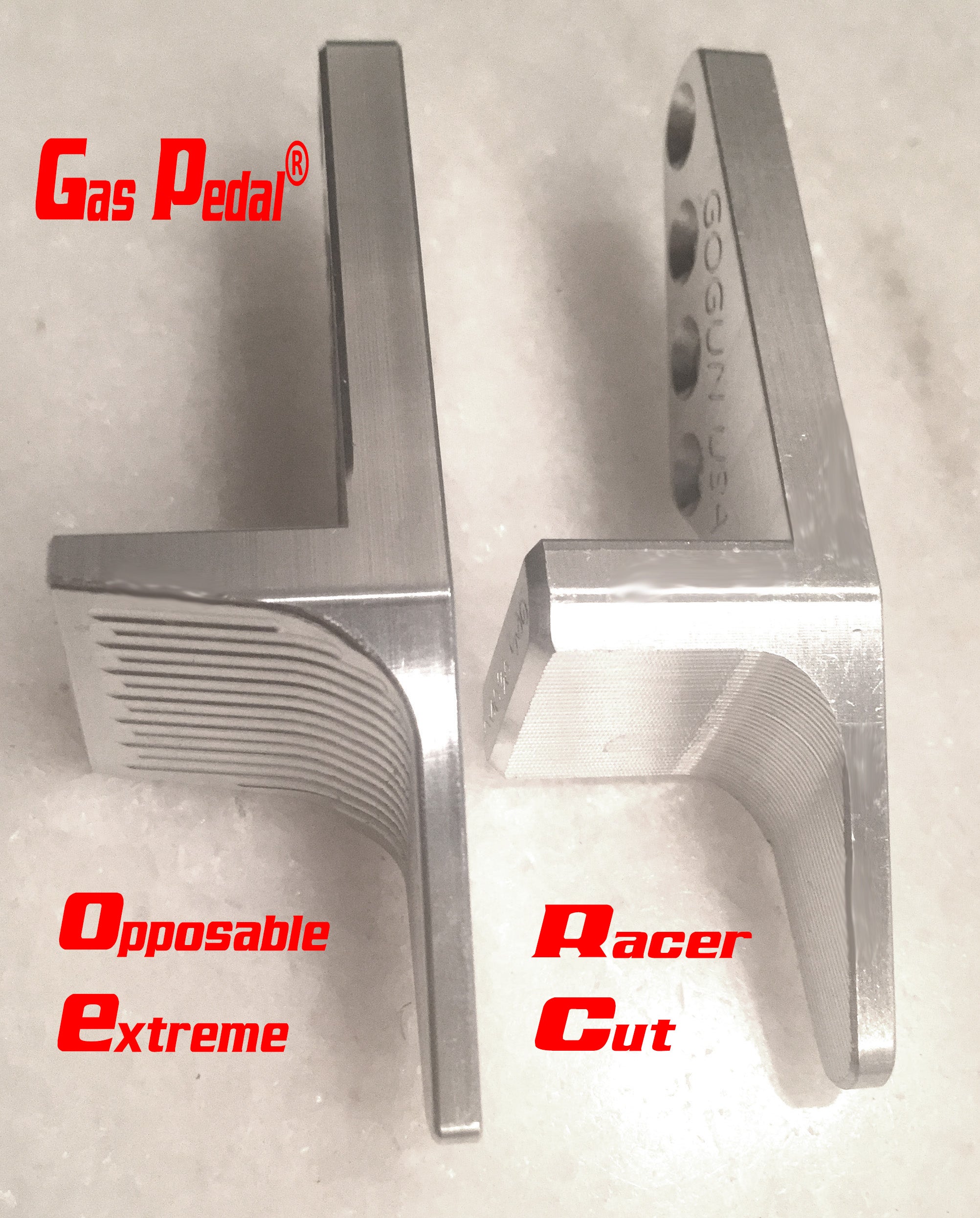 Gas Pedal Opposable Extreme compared to Gas Pedal Racer Cut