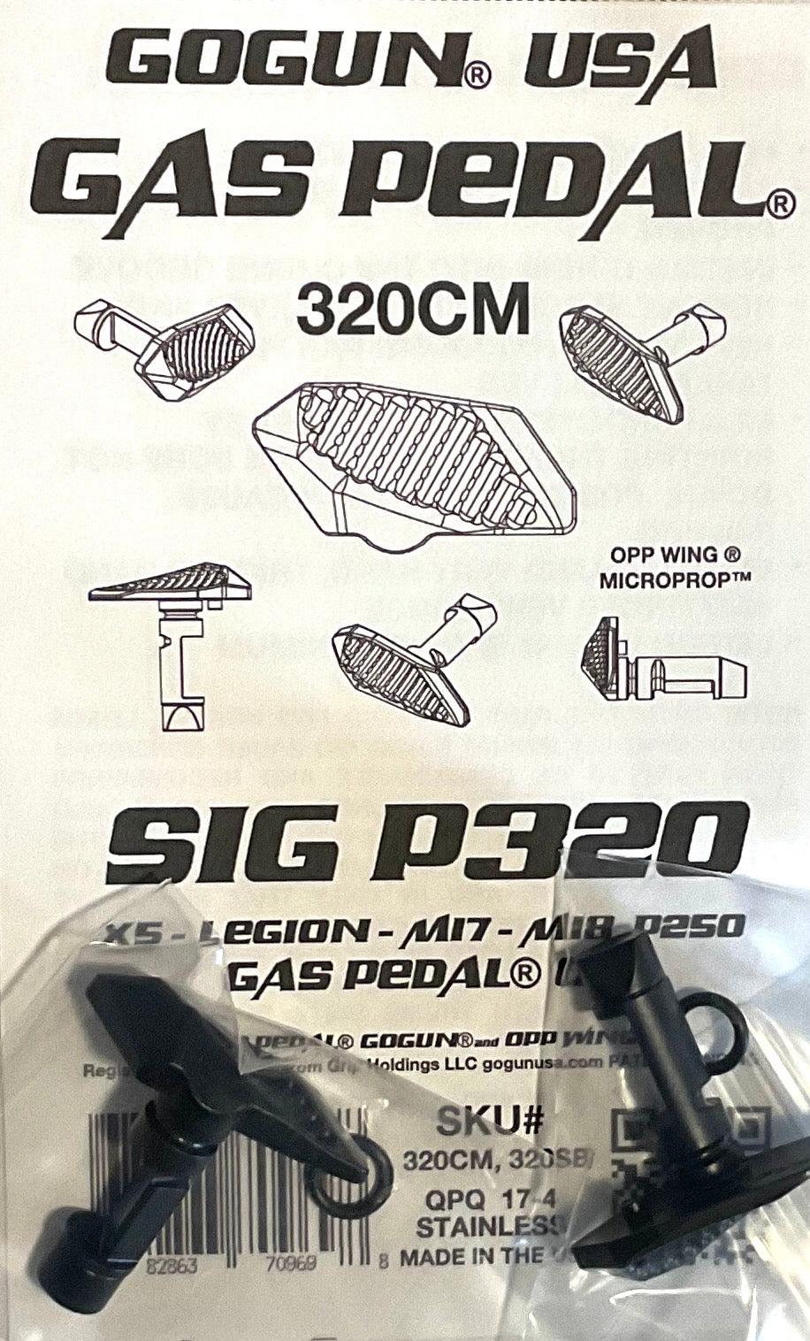 Gas Pedal® CG for Sig P320  X5,X10,M17, M18, AXG, P250,